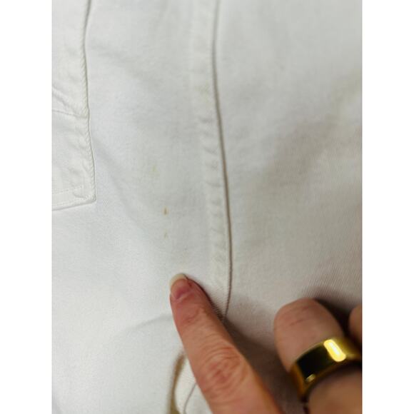 7 For All Mankind White Distressed Raw Hem Gwenevere Jeans 30 - Picture 9 of 16